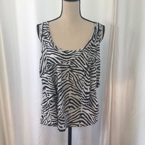 Zebra print black and white shirt